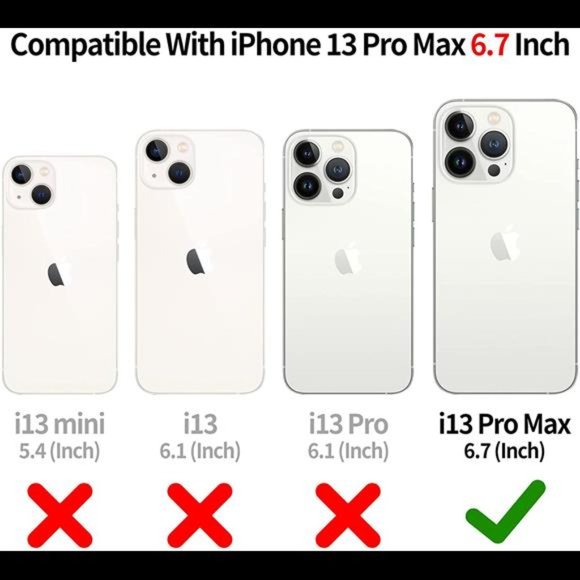 Wallet Case Compatible with iPhone 13 Pro MAX Case 5G 6.7-inch - Picture 7 of 7